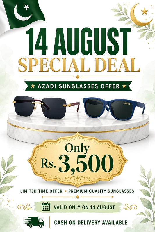 Title: 14 August Special Deal 🇵🇰 | Premium Sunglasses Only Rs. 3,500